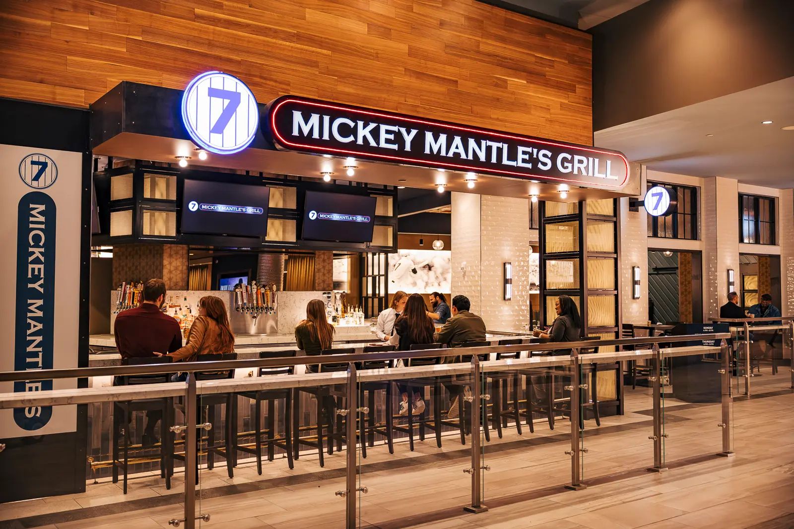 The exterior of Mickey Mantle's Grill.