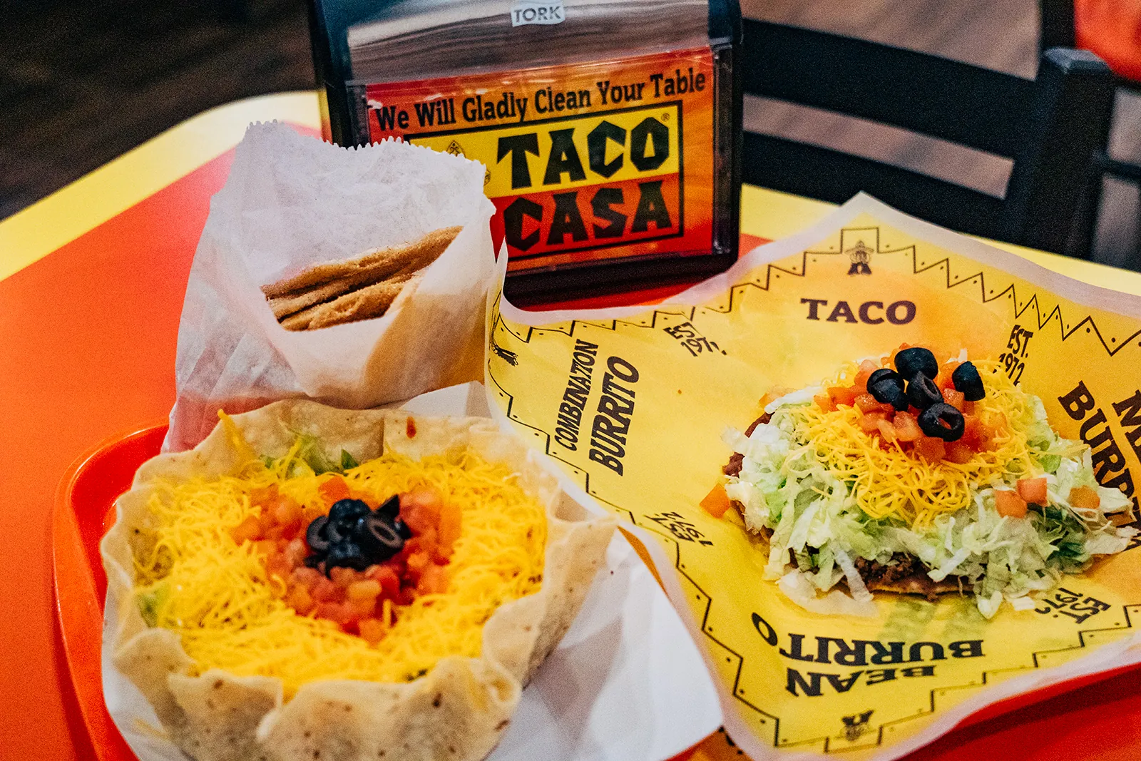 Menu items from Taco Casa at WinStar World Casino and Resort.