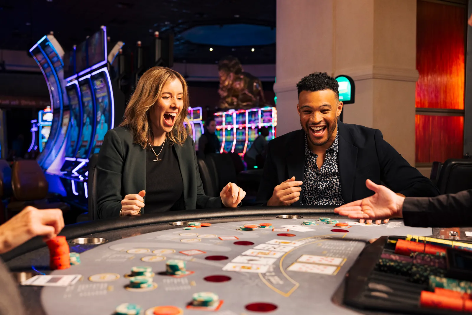 Two people Playing Jackpot Hold' Em.