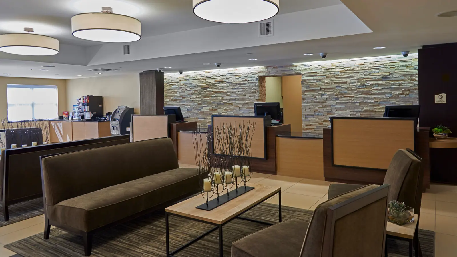 The lobby of The Inn at WinStar.