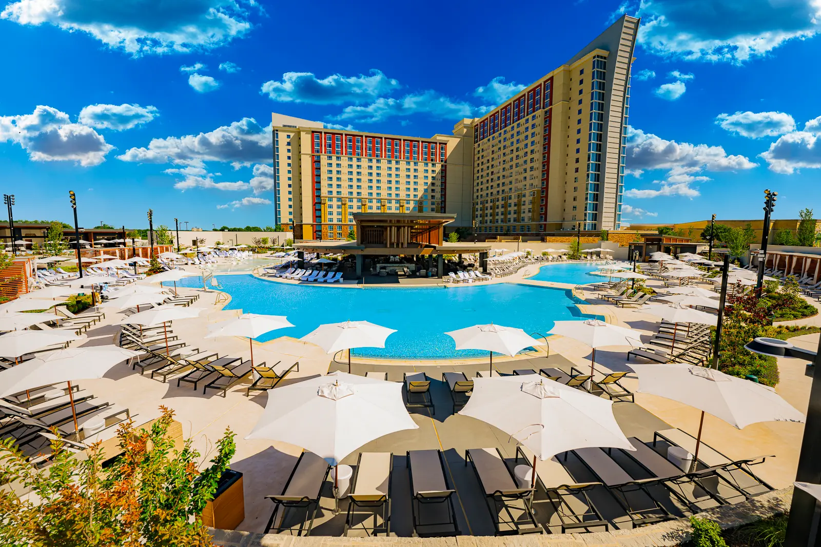 A wide shot view of Cascades at WinStar World Casino and Resort.