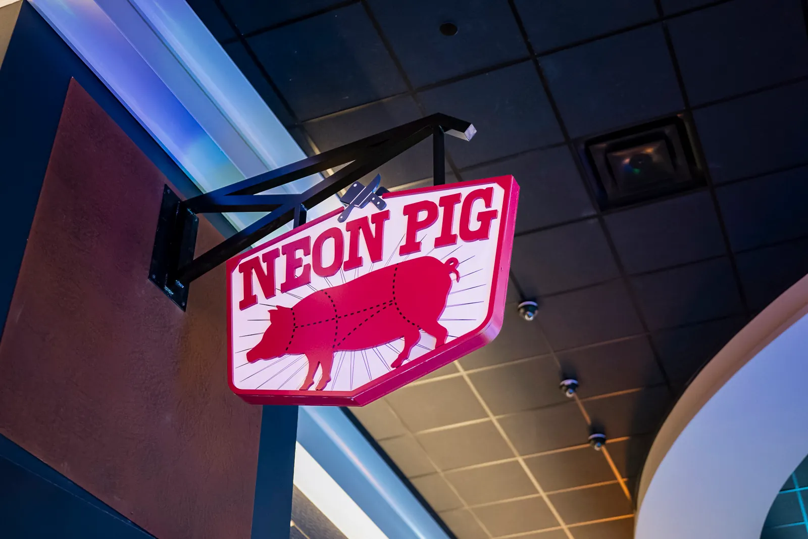Neon Pig signage.