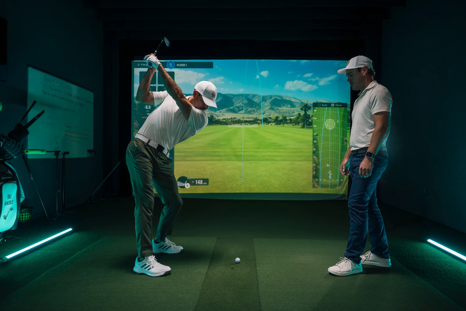 A golf simulator in the WinStar Golf Academy.